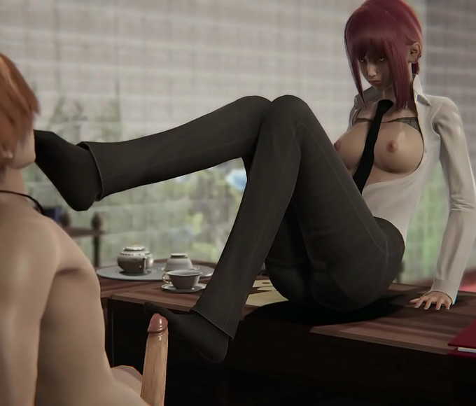 JAV Sensation ~  Luscious Makima's Fiery Fuck Fest with Irresistible Denji in 3D Hentai Game!