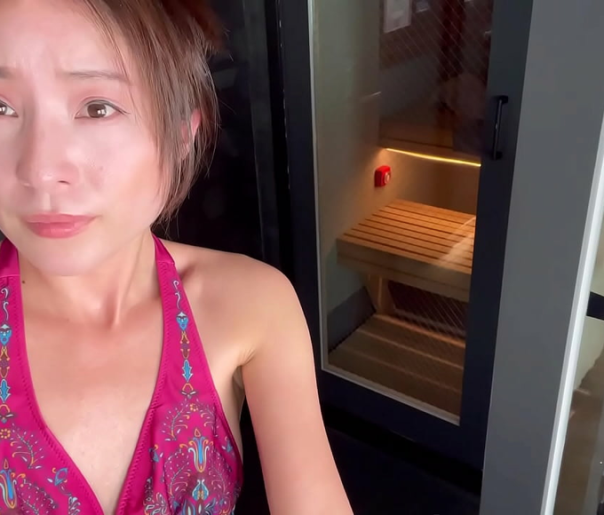 Sweat it Out ~  JAV Actress Shows Off Her Luscious Curves in Steamy Sauna Session