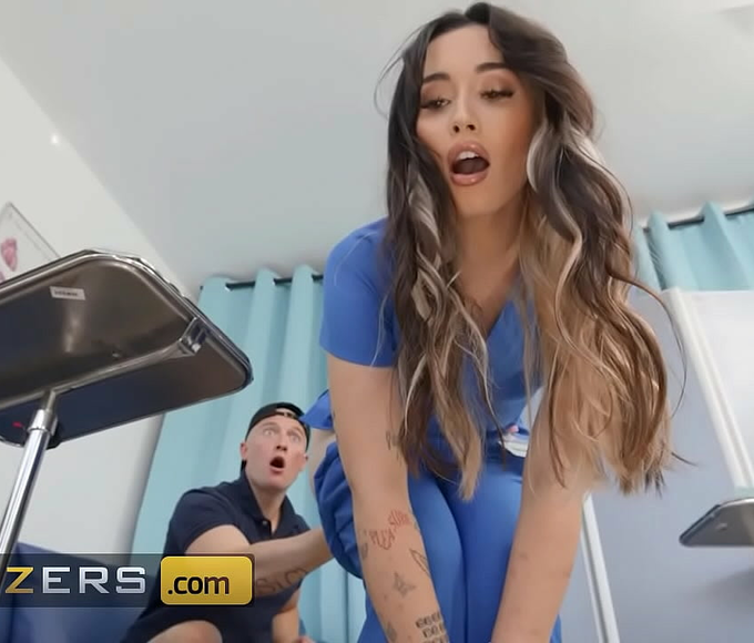 JAV Nurses Aria Lee & Lulu Chu Give Lucky Zac an Exam Room Handjob - BRAZZERS